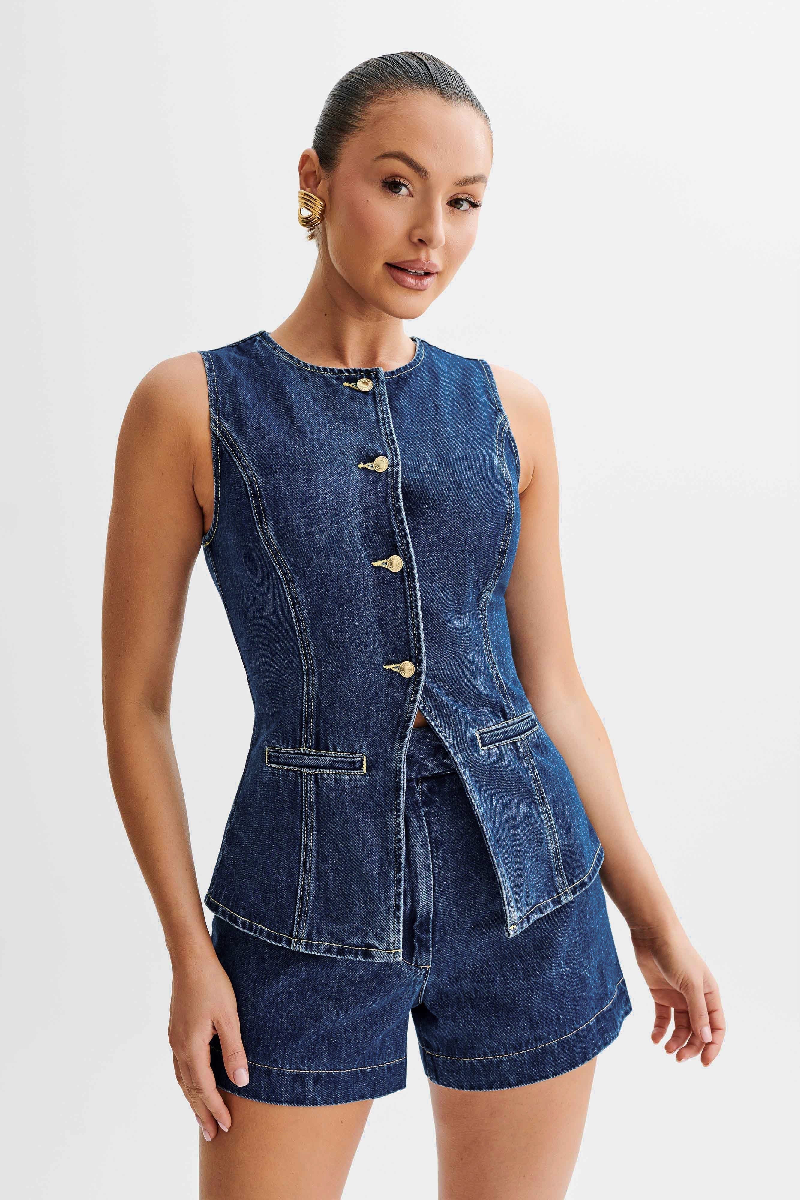 Mira™ | Trendigt denimset med knappar