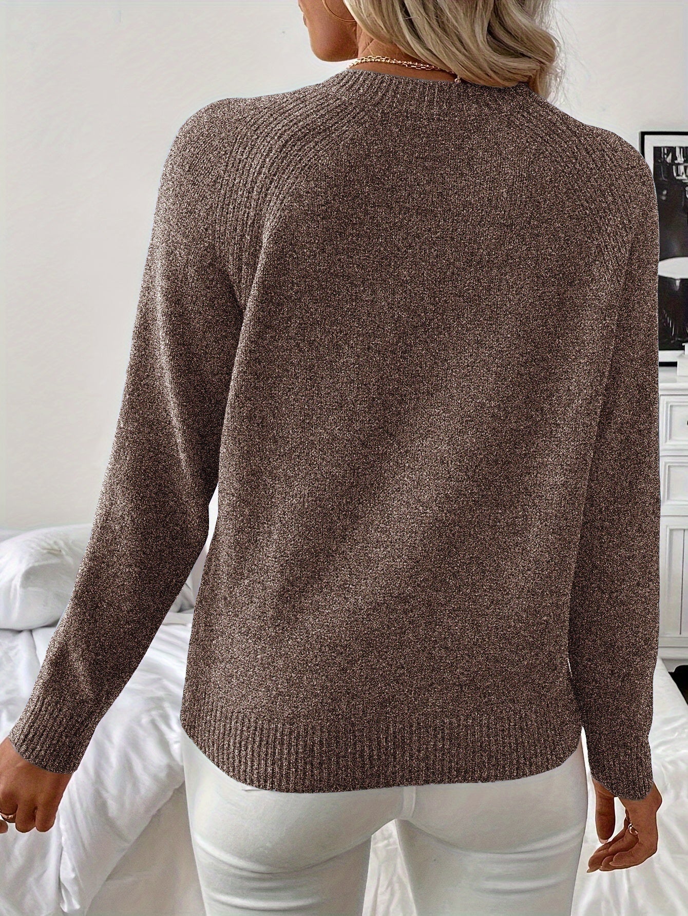 Mira™ - Elegant Stickad Tröja med Pärldetaljer