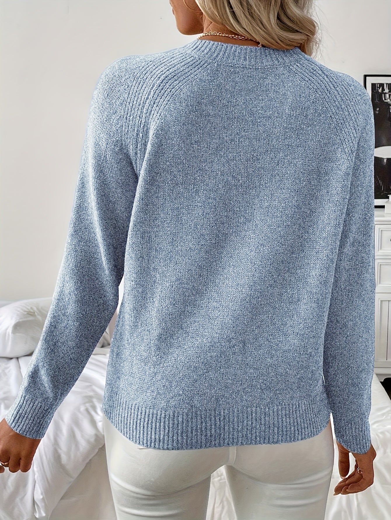 Mira™ - Elegant Stickad Tröja med Pärldetaljer