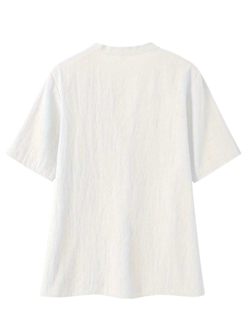 Mira™ - Elegant V-ringad Blus med Knäppning