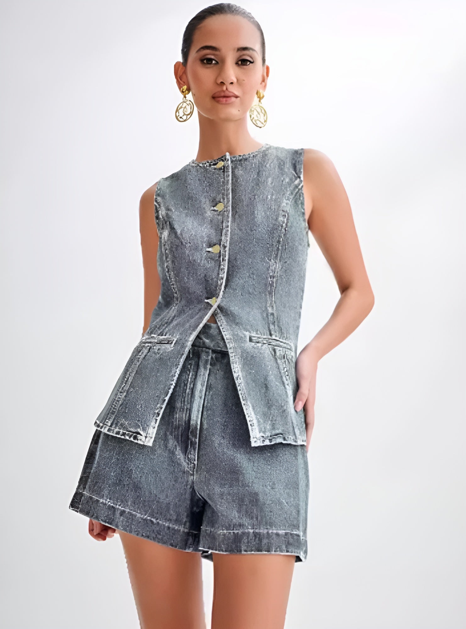 Mira™ | Trendigt denimset med knappar