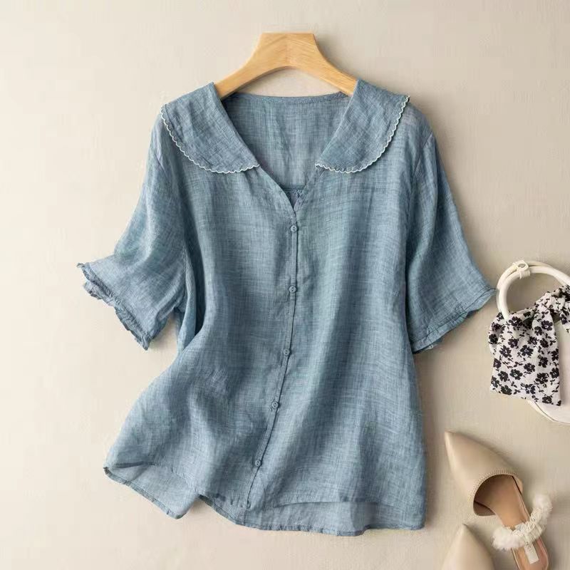 Mira™ - Vintage Blus med Knappar