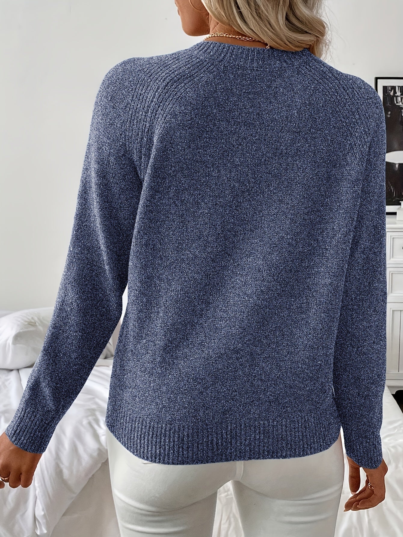 Mira™ - Elegant Stickad Tröja med Pärldetaljer