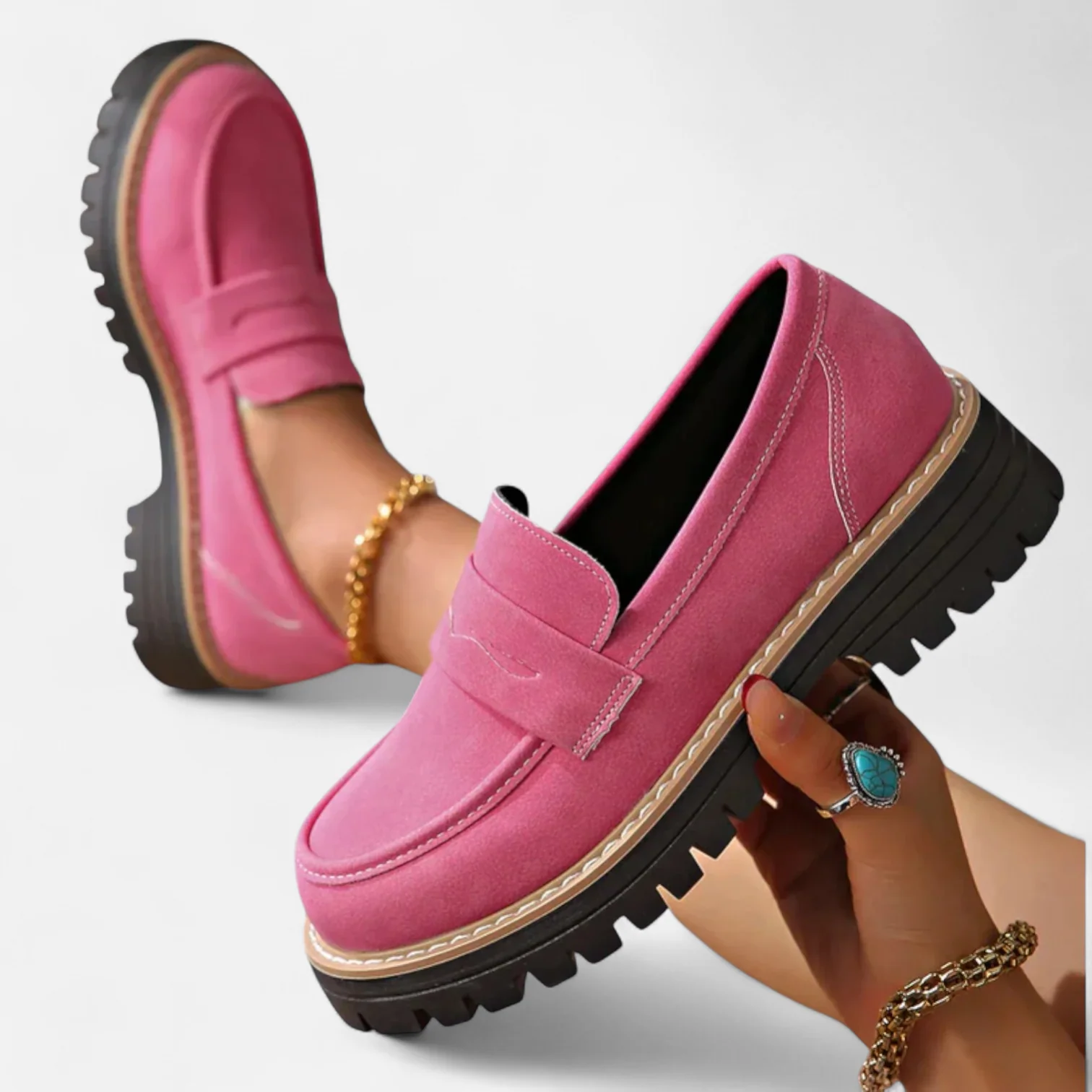Mira™ - Eleganta loafers med tjock sula