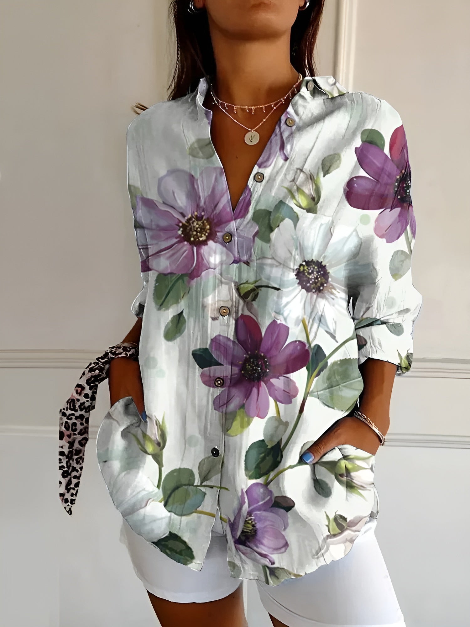 Mira™ - Blus med blommönster