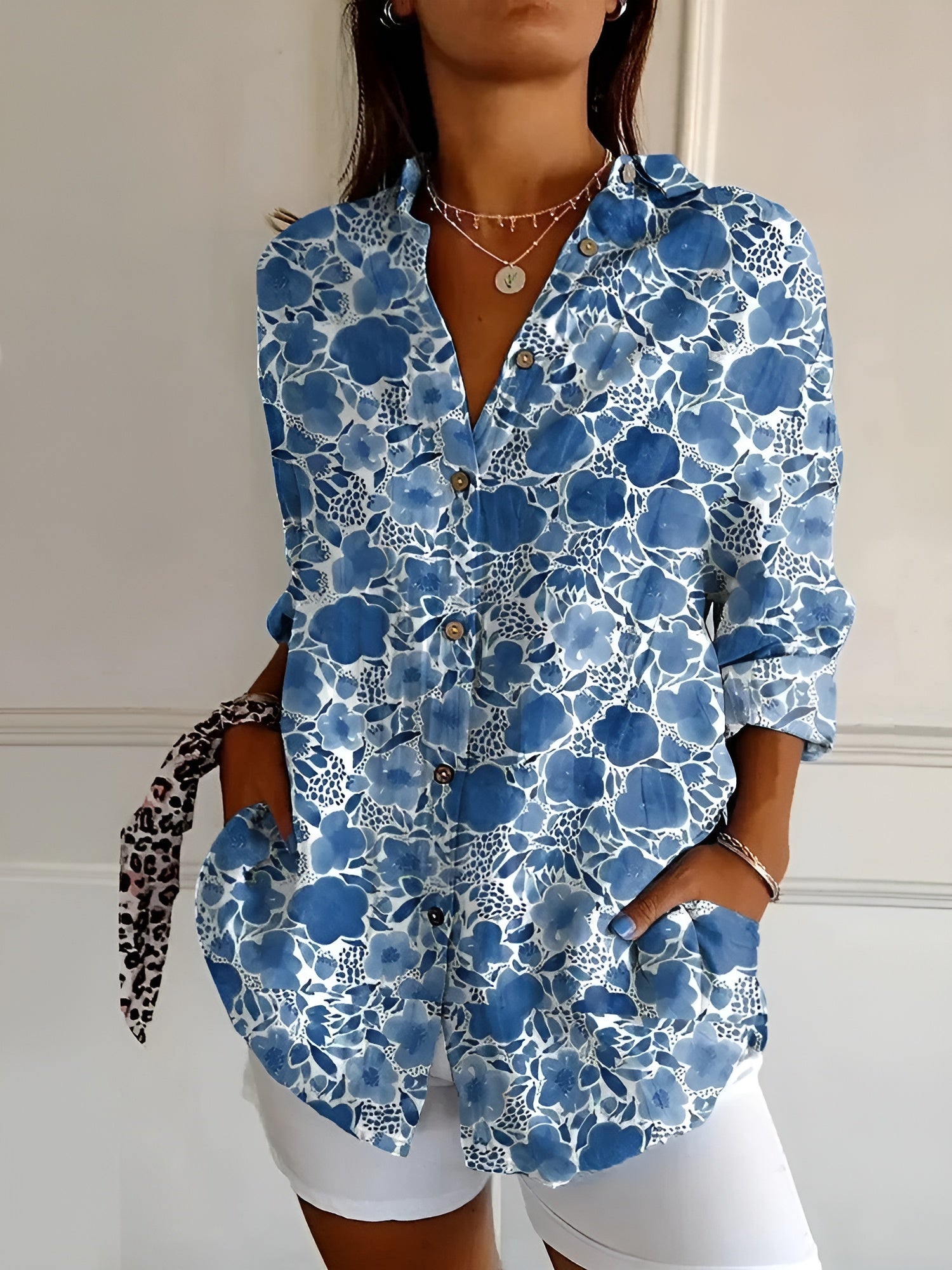 Mira™ - Blus med blommönster