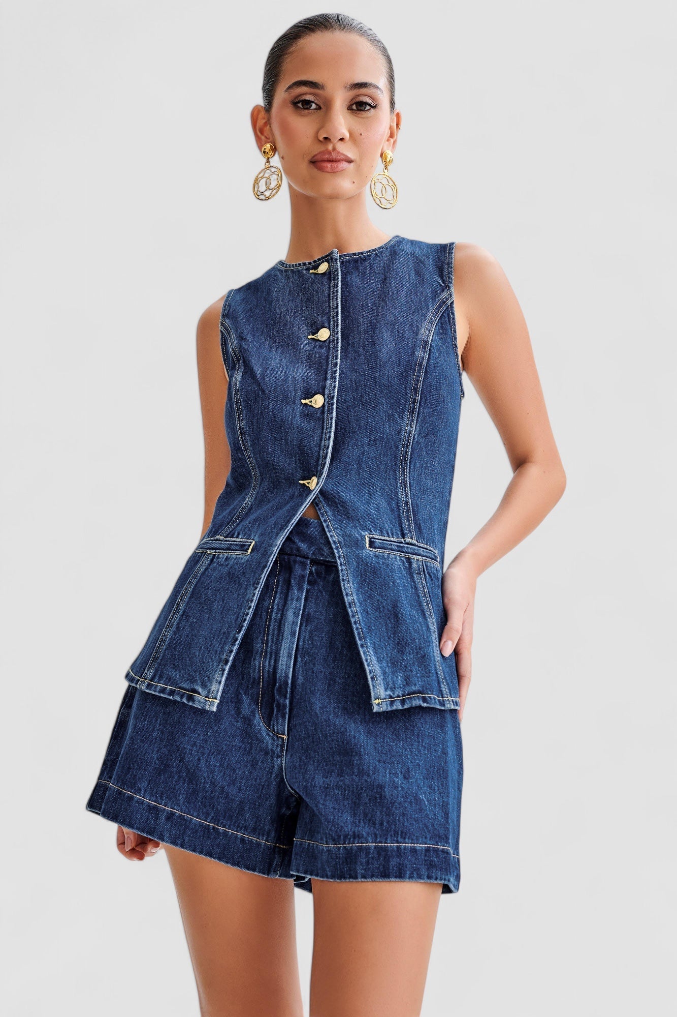 Mira™ | Trendigt denimset med knappar