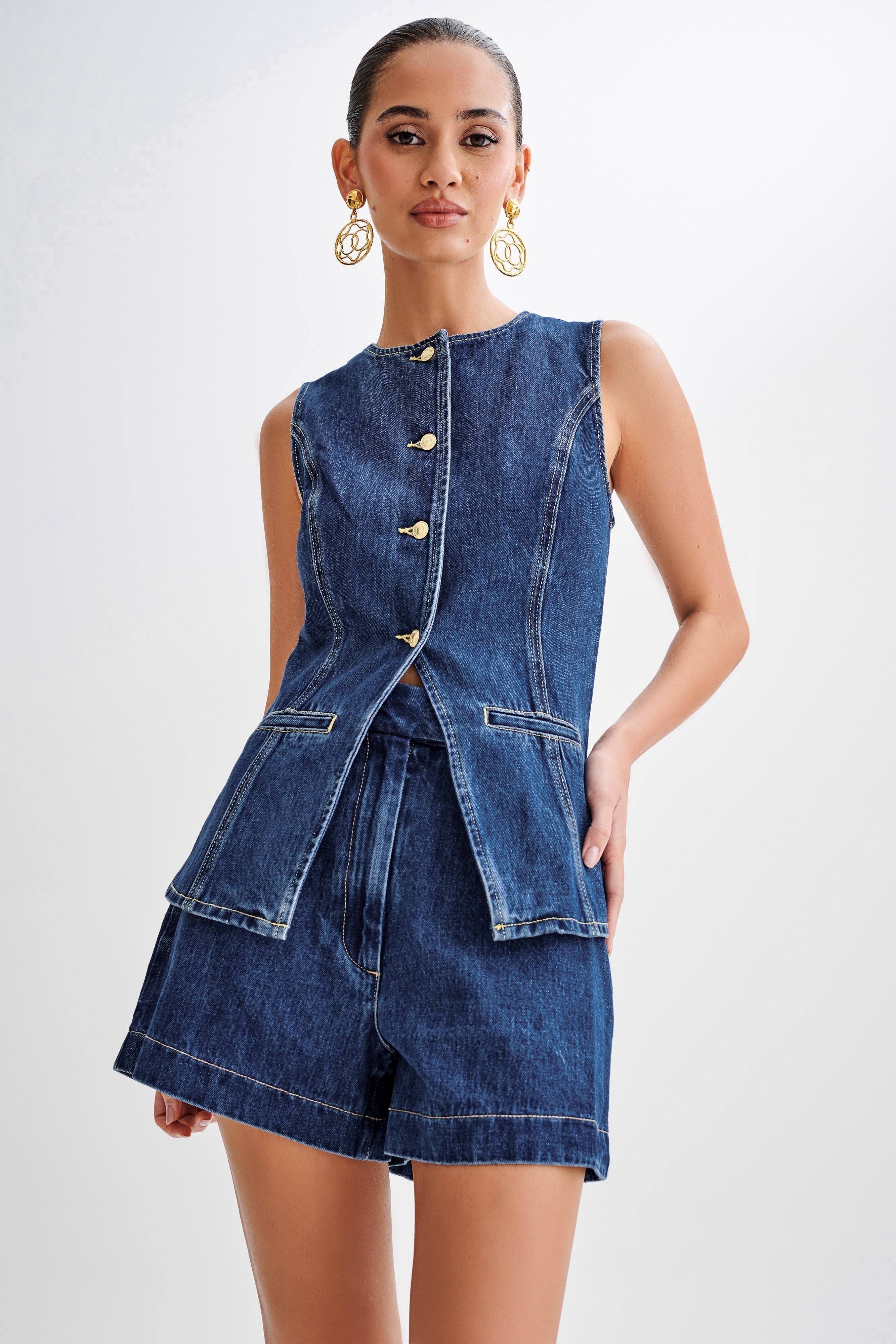 Mira™ | Trendigt denimset med knappar