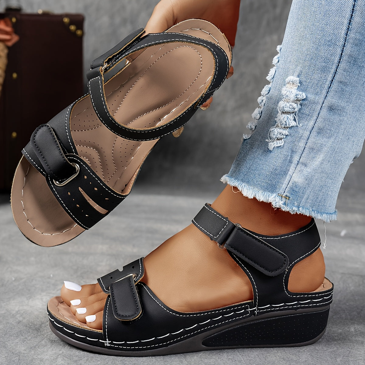 Mira™ | Aldona - Ortopediska sandaler med kilklack