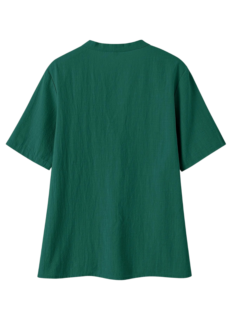 Mira™ - Elegant V-ringad Blus med Knäppning