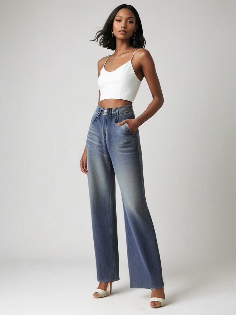 Mira™ | Jean Large Effet Usé