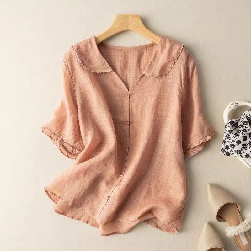 Mira™ - Vintage Blus med Knappar