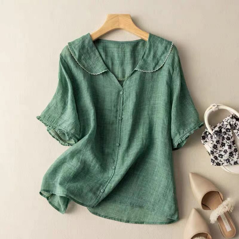 Mira™ - Vintage Blus med Knappar