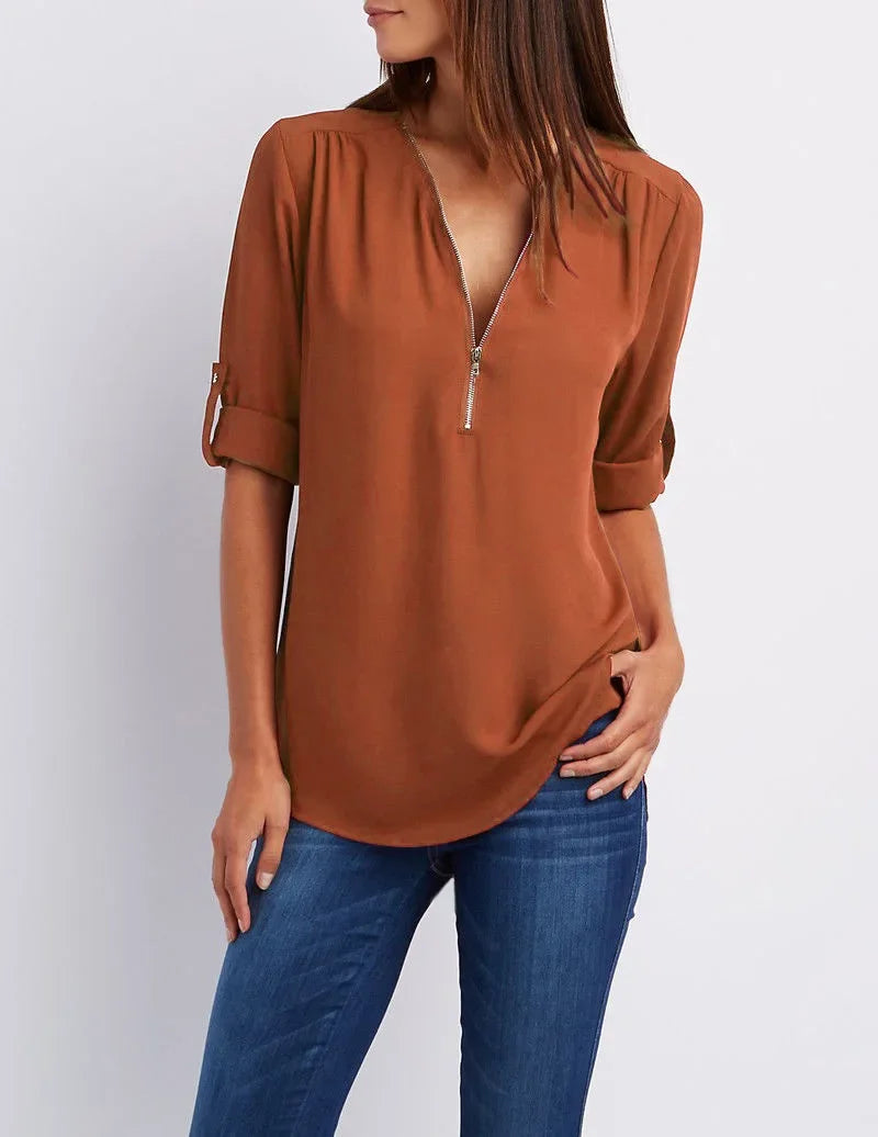 Mira™ | Ronja – Elegant topp med dragkedja