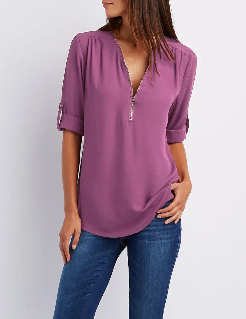 Mira™ | Ronja – Elegant topp med dragkedja