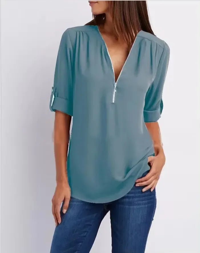 Mira™ | Ronja – Elegant topp med dragkedja