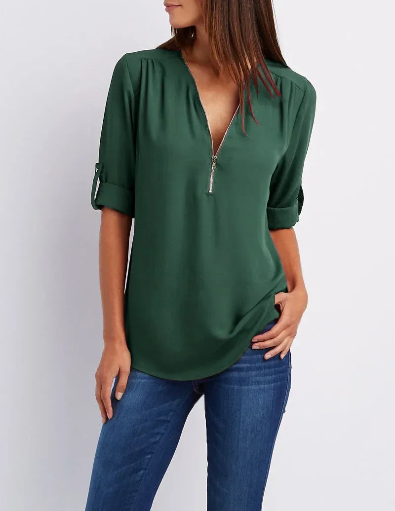 Mira™ | Ronja – Elegant topp med dragkedja