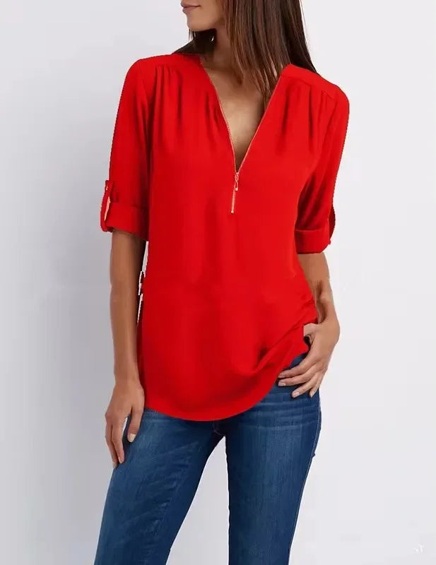 Mira™ | Ronja – Elegant topp med dragkedja