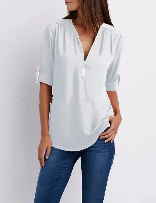 Mira™ | Ronja – Elegant topp med dragkedja