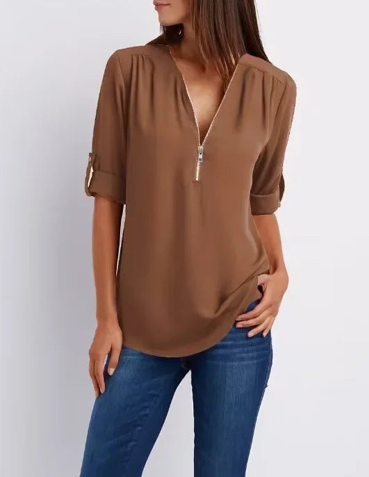 Mira™ | Ronja – Elegant topp med dragkedja