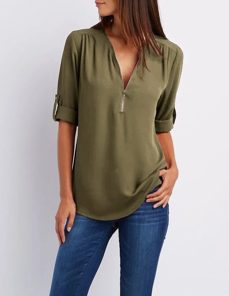 Mira™ | Ronja – Elegant topp med dragkedja