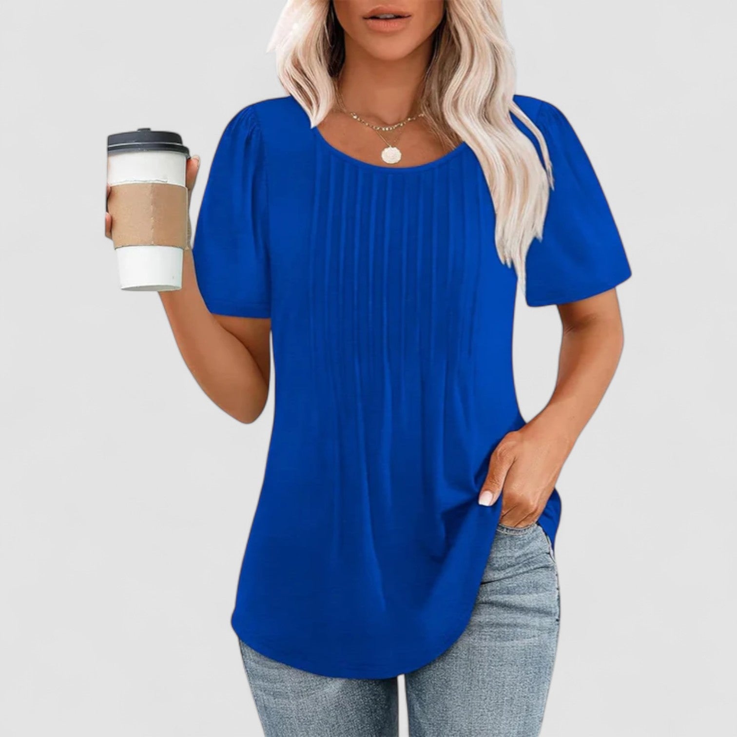 Mira™ | Linna – Långärmad blus i mjuk viskos