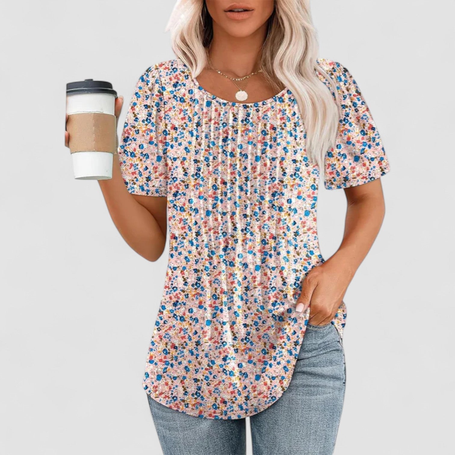 Mira™ | Linna – Långärmad blus i mjuk viskos