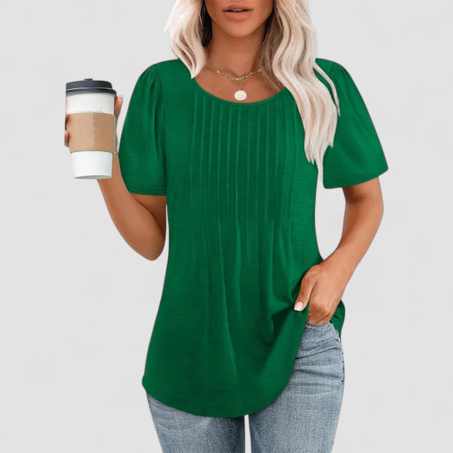 Mira™ | Linna – Långärmad blus i mjuk viskos