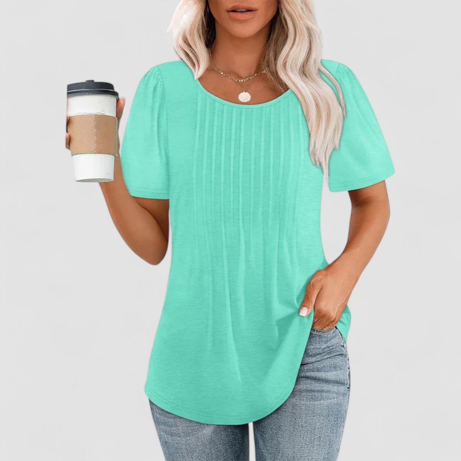 Mira™ | Linna – Långärmad blus i mjuk viskos