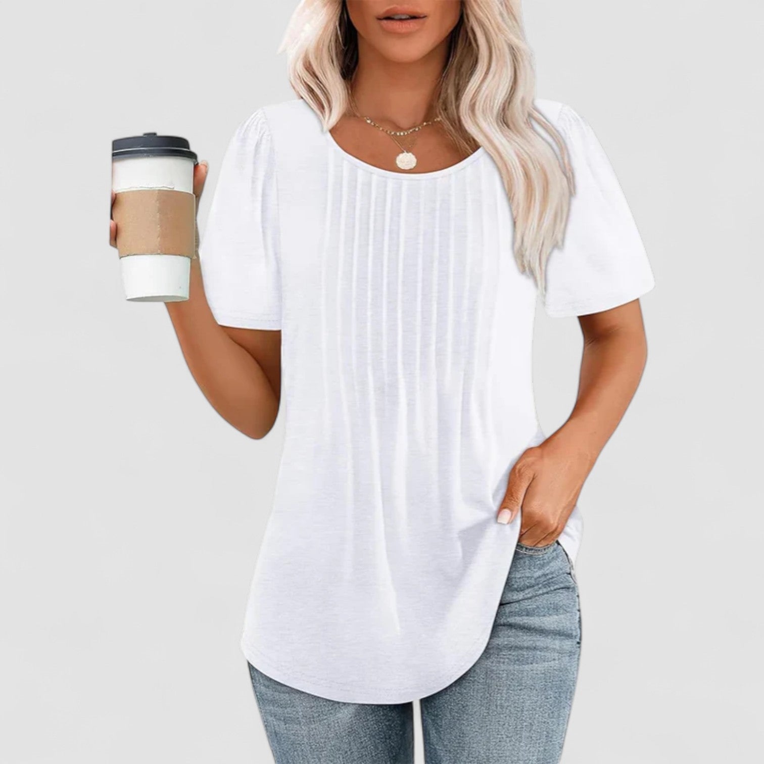 Mira™ | Linna – Långärmad blus i mjuk viskos