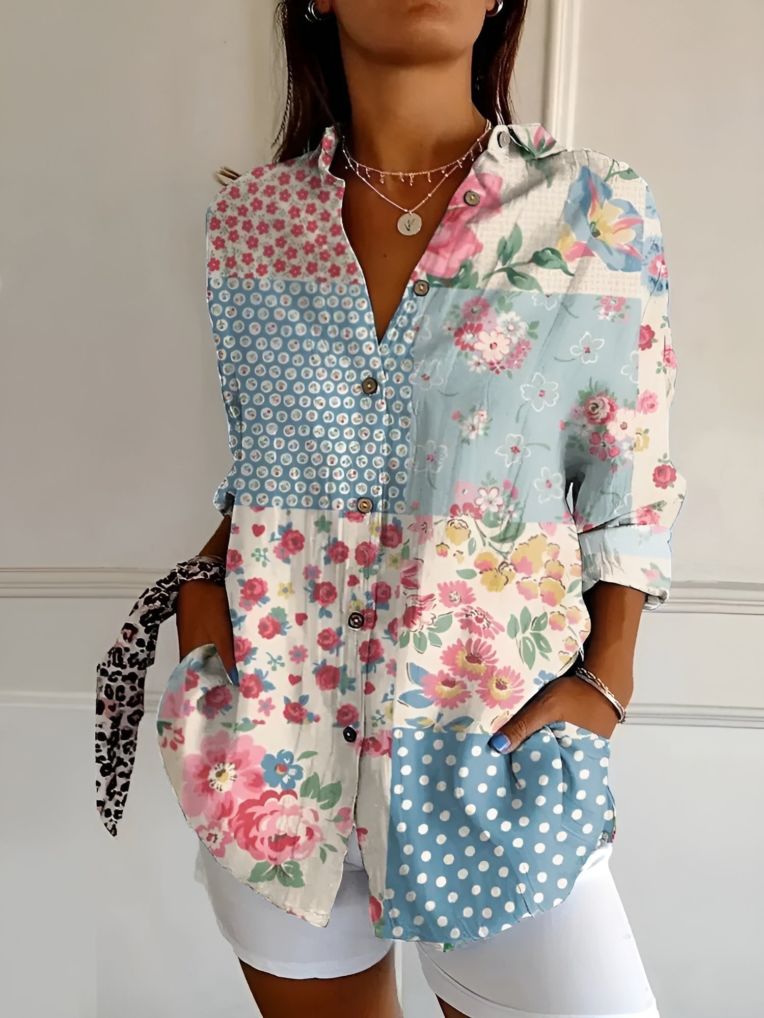 Mira™ - Blus med blommönster
