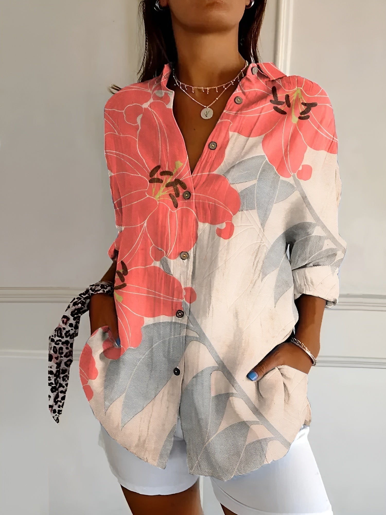 Mira™ - Blus med blommönster