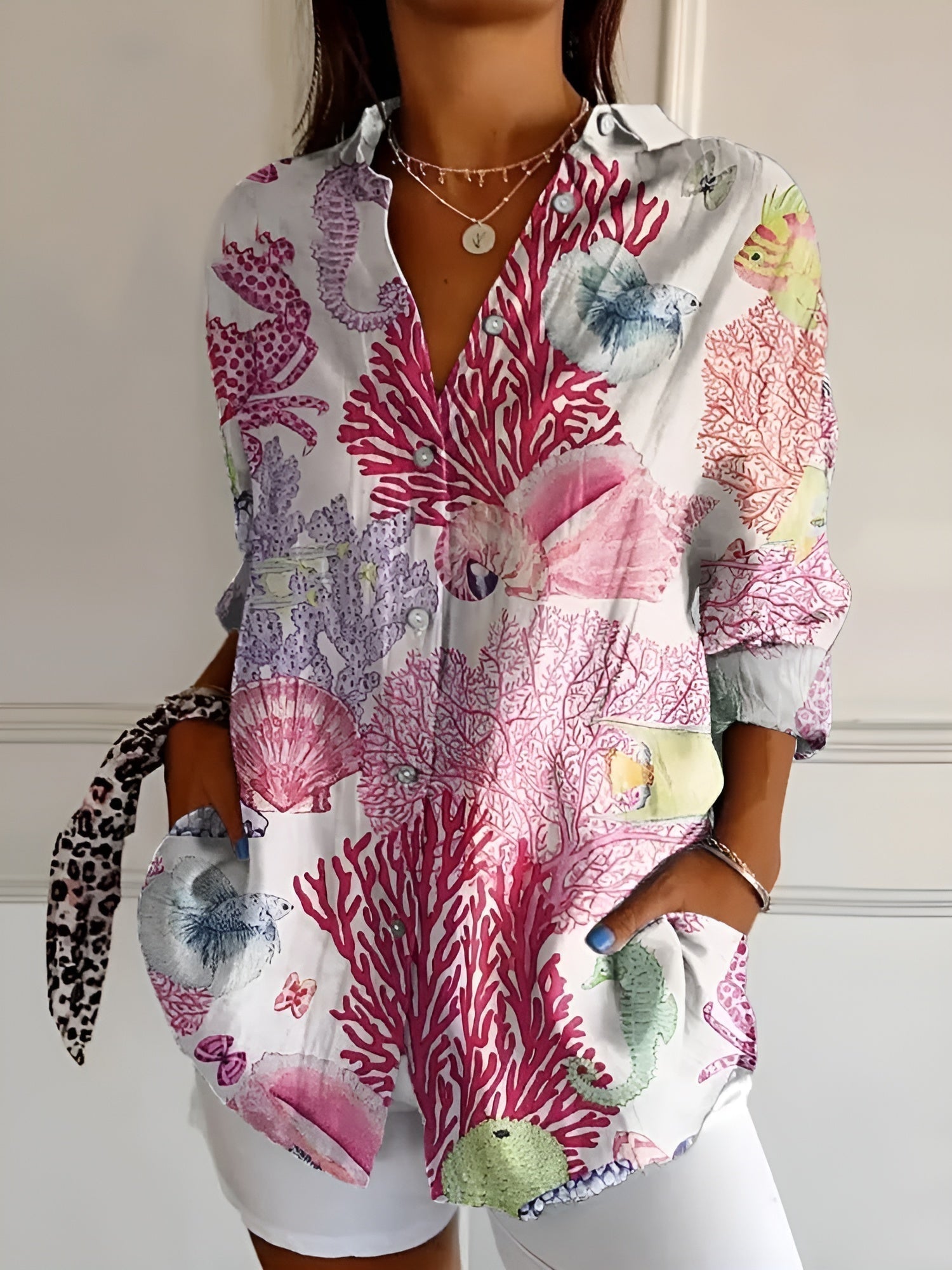 Mira™ - Blus med blommönster