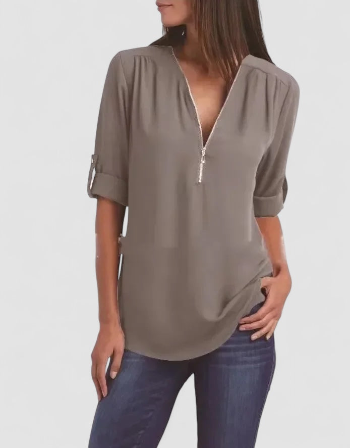 Mira™ | Ronja – Elegant topp med dragkedja